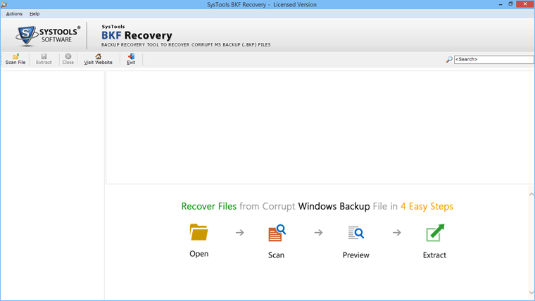 Screenshot MS Backup Repair Software